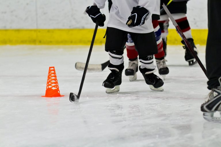 Youth ice hockey team at practice Conway Arena
